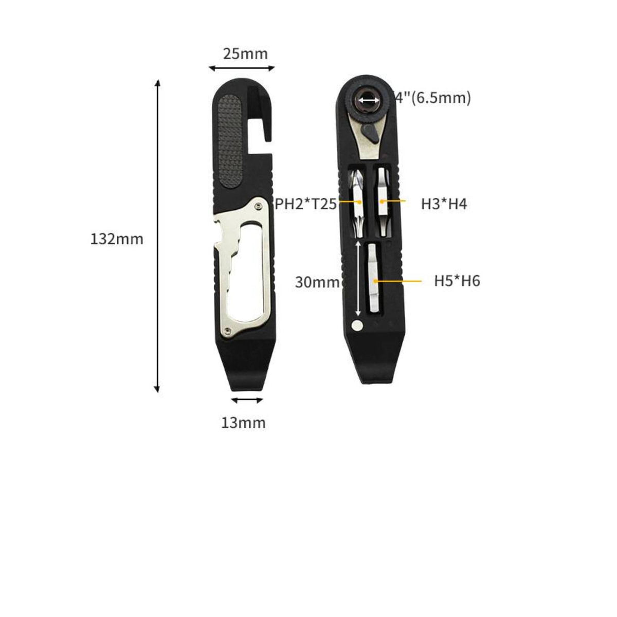 Bike Multitool Multifunction Bike Multi-Tool with Tire Lever Bike Multitool with Ratchet Wrench Compact for Cyclists, Cycling
