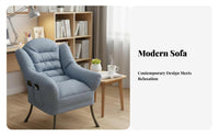 2 Pieces Upholstered Armchair with Ottoman High Backrest for Dorm Room, Students