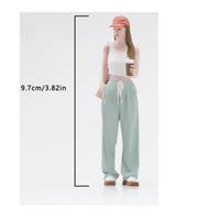 Girl Figure Holding Coffee Colorful Street Fashion Miniature Girl