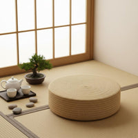 Zafu Meditation Cushion Easy to Place Round Rope Cushion Natural Cotton Cover