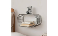 Open-Frame Stainless Steel Storage Rack Compact Metal Rack with Shelves Slim Wire Shelving Unit Minimalist for Bedroom, Bedside, Reading Corner