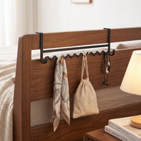 Slim Bedside Hanging Rack Metal Bed Hanger Easy to Reach Wave Hanging Rack Sturdy for Bunk Beds, Dorm Rooms