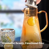 Large Capacity Water Carafe with Lid High Temperature Resistant Large Capacity Juice Jug Shatterproof Acrylic Cold Tea Kettle for Office Workers, Home