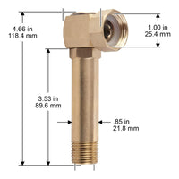 Hose Reel Swivel Elbow 90-Degree Brass Swivel Elbow Shiny Gold