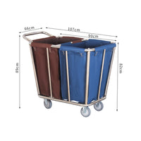 Hotel Linen Cart Easy to Clean Stainless Steel Laundry Trolley Waterproof Bag
