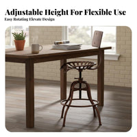 Vintage Swivel Stool with Backrest Industrial   Seat Stool Seating Furniture for Cafe, Kitchen Island