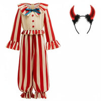 Horror Movie Clown Cosplay Ruffled Details Girls Clown Jumpsuit Skin-Friendly