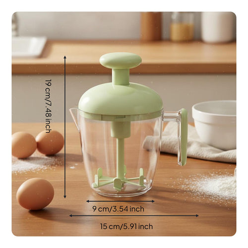 Push down Egg Whisk Multi-Functional Hand Push Whisk Fast Whipping Hand Culinary Tool Mixer for Home Cooks