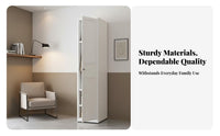 Easy Assembly Sliding Door Steel Armoire Large Capacity Sliding Door Armoire sturdy Construction Wardrobe Space-Saving Design for Children, Families, Homeowners, Kids' Room, Entryway