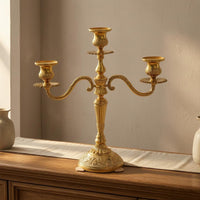 Ornate Candle Holder Elegant Design Rose Relief Candle Holder Shiny Finish