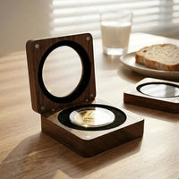 Wooden Coin Box with Four Magnets, Hinged Lid, for Commemorative Coins, Medals, Silver Dollars, Badges, Ancient Coins, Gold Coins