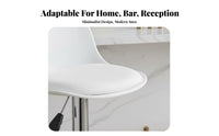 Adjustable Swivel Stool with Backrest Modern Design Bar Chair Stable Round Base