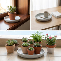 Plant Pot Saucer in a Simple Style, Thickened Plastic Flower Pot Tray, Floor Standing Home Gardening Accessories, 15cm Base Diameter
