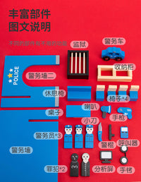 跨境早教木制幼儿童过家家玩具套装立体警察局角色扮演警察抓小偷