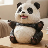 Resin Panda Figurine Cute Sitting Panda Statue Detailed Texture for Presents