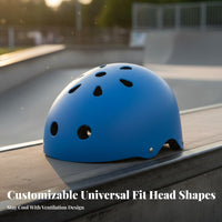 Skateboard Helmet Sturdy PC Shell Roller Skating Helmet Impact Resistant Shielded Headwear for Adults, Cyclists, Skateboarding, Outdoor Sports, BMX