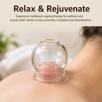 Shatterproof Resistant Glass Fire Cupping Set, Traditional Thickened Clear Glass Cupping Jar, Professional Cupping for Relief