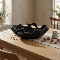 Wooden Serving Tray Irregular Shape Wooden Decorative Bowl Hollow Center Decorative Bowl