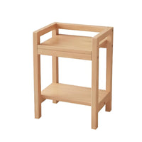 Wooden Tea Table Multi-Purpose 2-Tier Side Table Heavy-Duty for Bedroom, Renters