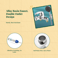 Wall-mounted brass faucet, sprayer.