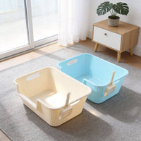 Square Feline Litter Box Minimal Design Large Feline Litter Pan Polished Surface