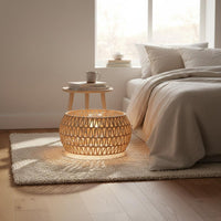Woven Rope Lampshade Handwoven Rattan Drum Lampshade Fits E26 Socket for Bar