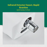 Automatic Touchless Detector Faucet, Infrared Motion Activated, Metallic Finish, Suitable for Bathroom, Kitchen, and Commercial Use