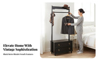 Retro Design self-supportingstanding Coat Tree Floor-Standing Garment Rack mid-centuryera aesthetic Clothing Stand Elegant Look for Apartment Dwellers, Interior Designers, Bedroom, Entryway, Hallway, Living Room