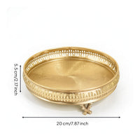 Footed Tray with Openwork Band Vintage-Inspired for Tea Table, Decorators, Hosts
