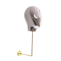 Wall-Mounted Silver Electroplated Head Model Hat Display Rack