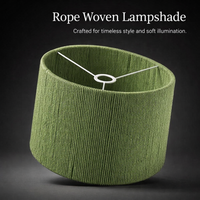 Lampshade with Woven Rope Texture for Table Lamps and Ceiling Fixtures, Drum for Bedroom Lighting and Pendant