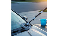 Highly Absorbent Telescopic Car Wash Brush Wet and Dry Use Long Handle Car Cleaning Mop Detachable Head Automotive Accessory