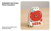 Mini Desk Calendar, Cartoon Fruit, Student, Cute Table Decor