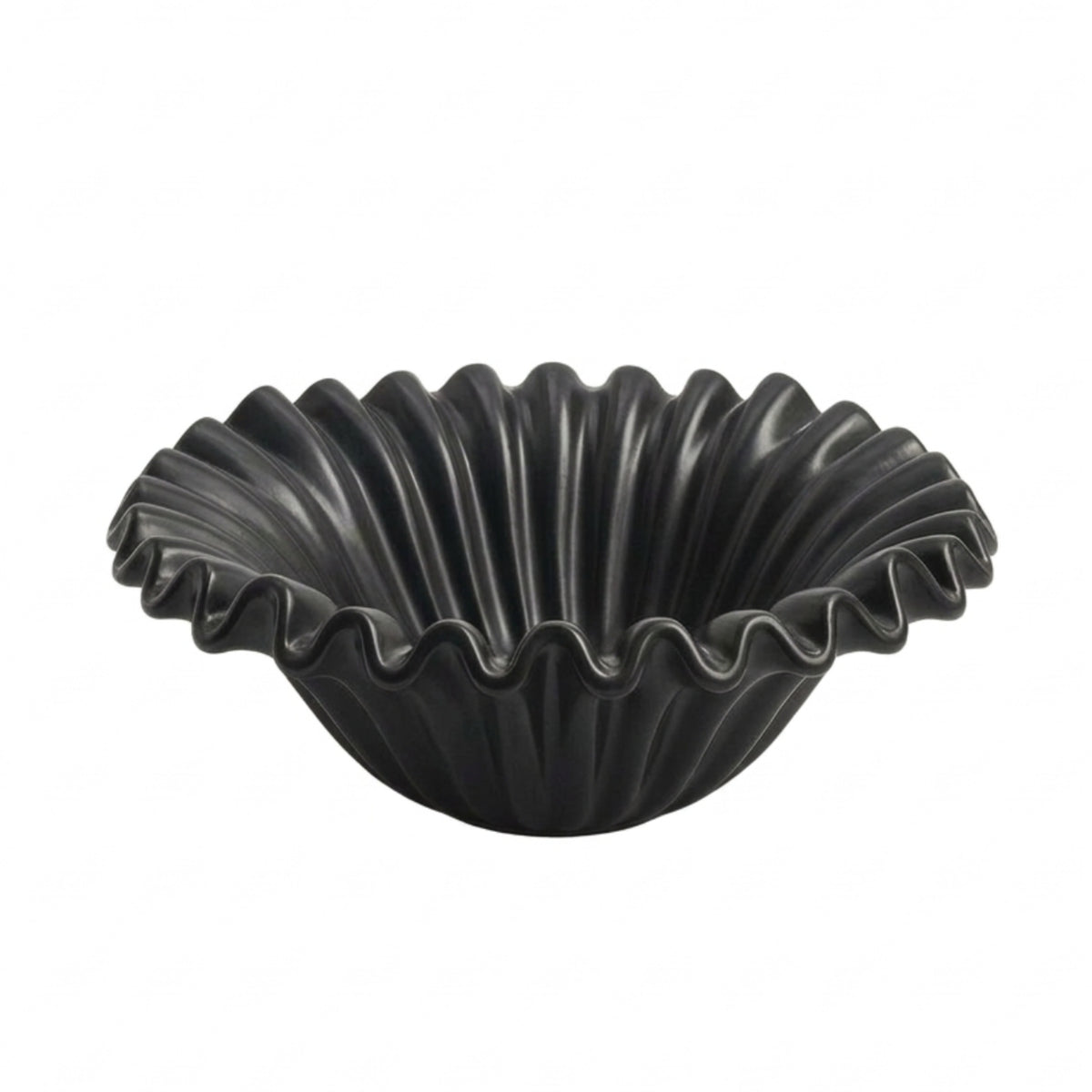 Ceramic Fruit Bowl Fluted Bowl with Wavy Rims Large for Tabletop