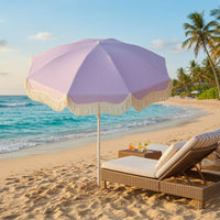 Tassel Patio Umbrella Foldable Sun Umbrella Lightweight