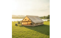 Inflatable Cabin Tent Spacious Camping Tent with Chimney Port Instant Setup Outdoor Shelter for Campers, Families