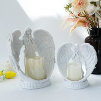 Nordic White Winged Praying Angel Aroma Candle Holder for Living Room, Dining Room, Wedding, Romantic Couple Atmosphere Decoration