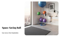 Detachable Exercise Ball Rack Long-Lasting Steel Construction Exercise Ball Stand Rust-Resistant Sturdy and Stable for Studio Owners