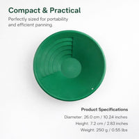 Gold Washing Pan for Sand Gravel, Lightweight Panning Kit for Outdoor, Manual Si #variant:260*72mm