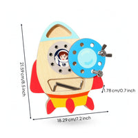 Fine Motor Wooden Spacecraft Toy Educational Screw Board with Tools Hands-on Screwdriver Board Set Practical Life for Preschoolers