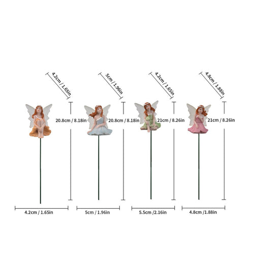 4 Pieces Fairy Garden Figurines Easy to Install Garden Fairy Decoration Cute