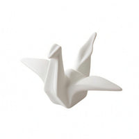 Ceramic Crane Figurine Decorative Geometric Bird Figurine Glossy Shiny Look