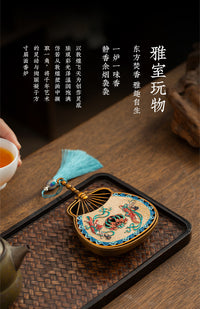 敦煌珐琅彩香炉琵琶扇子仿古檀香炉盘香炉香薰炉家用景泰蓝熏香炉