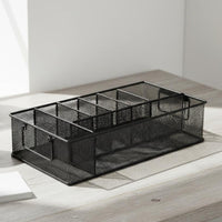 Foldable Handles Drain Basket Rust-Resistant Grid-Style Organizer Basket Versatile Metal Storage Bin