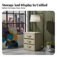 2-Drawer End Table Retro Design Bedroom Furniture Multiple Storage alternatives