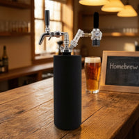 Double Ball-Lock Beer Dispensing Kit with Regulator Adjustable Rate-Adjustment Mini Keg Dispenser Backflow-Preventing