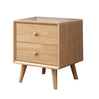 Nightstand with Open Storage Compact Nightstand with Drawers Stable for Bedroom