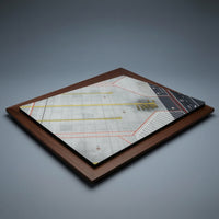 Airplane Display Base with Taxiway Wooden Airport Apron Display Board Printed Aircraft Model Stand for Desktop