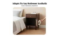 Nightstand with Fluted Glass Door Retro design Bedroom Furniture for Homeowners