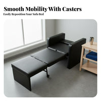 Space-Saving Foldable Sofa Bed Adjustable Backrest Folding Sofa Bed Easy Assembly Single Sleeper Armchair Sturdy Steel Frame for Hospital Visitors, Apartment Dwellers, Office Workers, Small Areas, Guest Room, Dorm, Bedroom